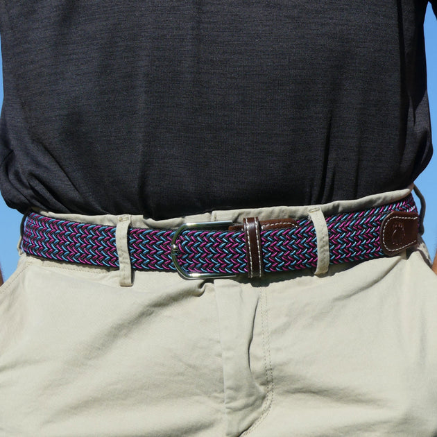 The Biloxi, Two Toned Woven Elastic Stretch Belt