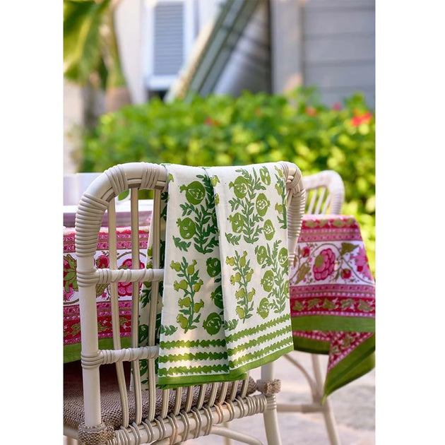 Now Designs - Floursack Kitchen Dishtowels, Chartreuse, Turquoise