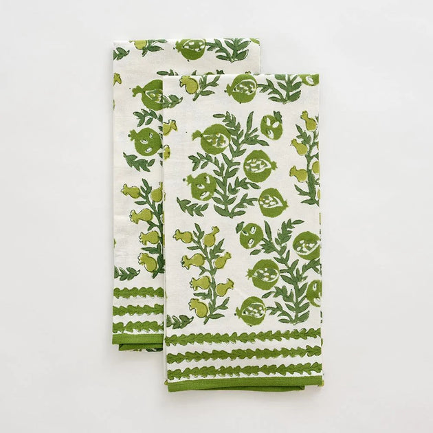 Now Designs - Floursack Kitchen Dishtowels, Chartreuse, Turquoise