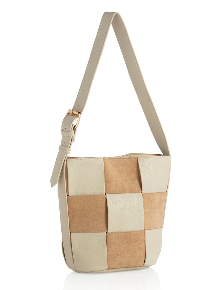 Verona Woven Bucket Bag - Tan