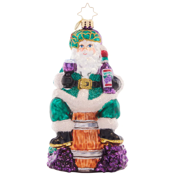 Christopher Radko - Time for Fine Wine Santa Ornament