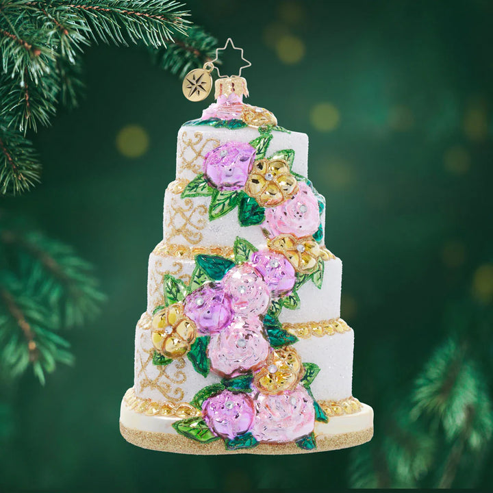 Christopher Radko - Heart-Shaped Wedding Cake Ornament