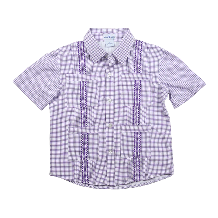 Blue Quail - Men's Gameday Guayabera - Purple