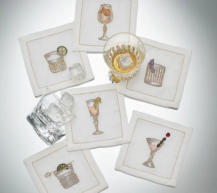 Baccarat x Kim Seybert - Assorted Drinks Cocktail Napkin Set