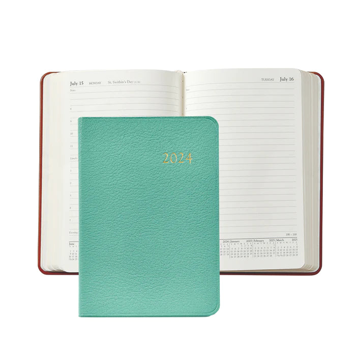 2024 Daily Journal - Robin's Egg Blue Goatskin Leather