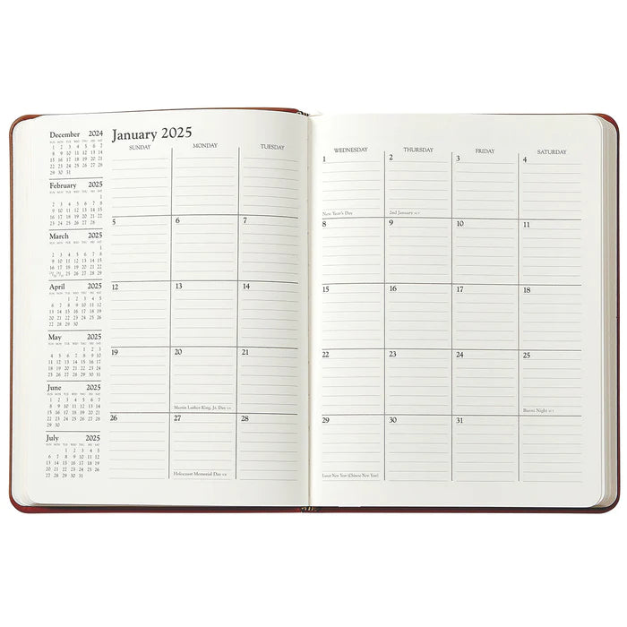 2024 Desk Diary - British Tan Traditional Leather