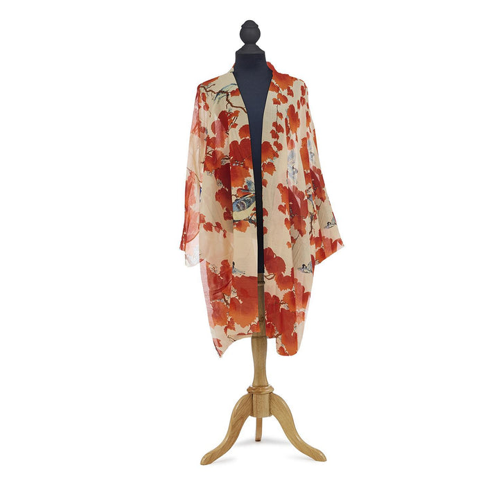 Blossom Branch Print Red Cardigan