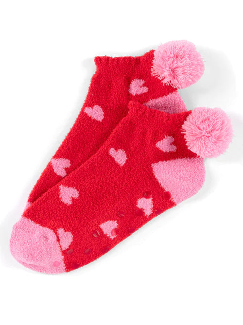 Hearts Home Socks - Red