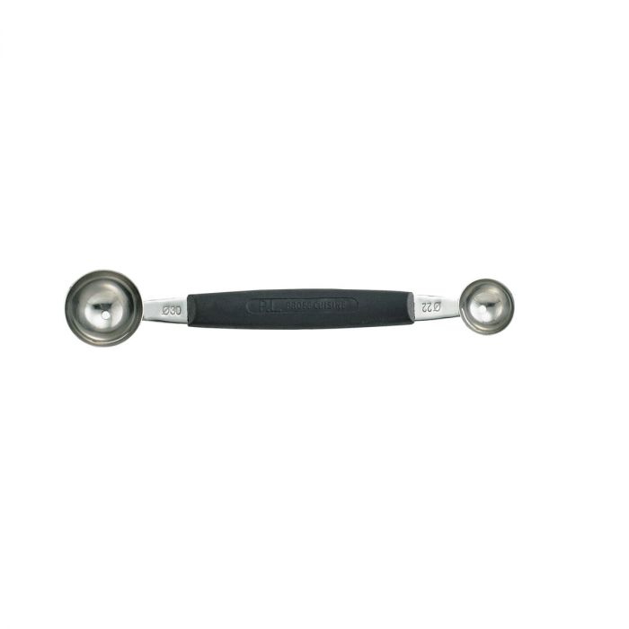 Stainless Steel Ergonomic Melon Baller with Black Santoprene