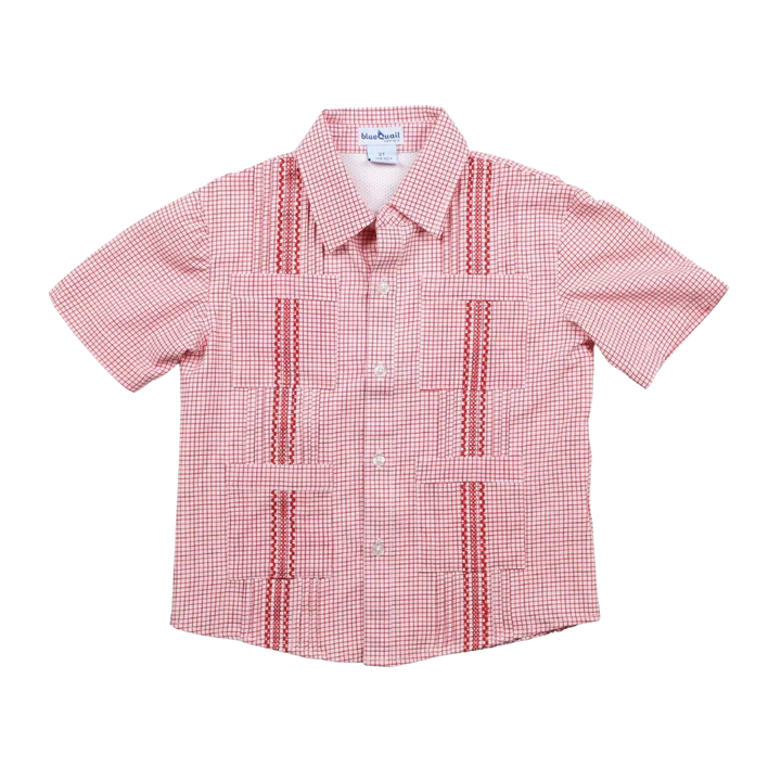 Blue Quail - Men's Gameday Guayabera - Red