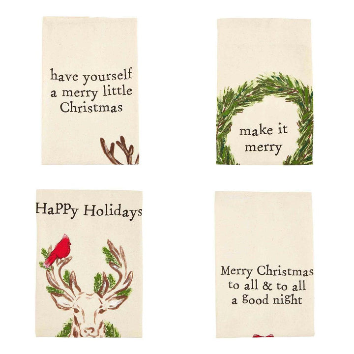 Lodge Christmas Painted Kitchen Towels