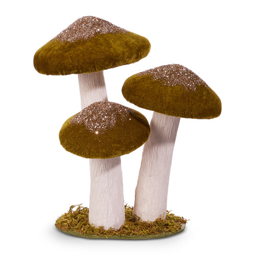 Glitter Mushroom Trio Cluster