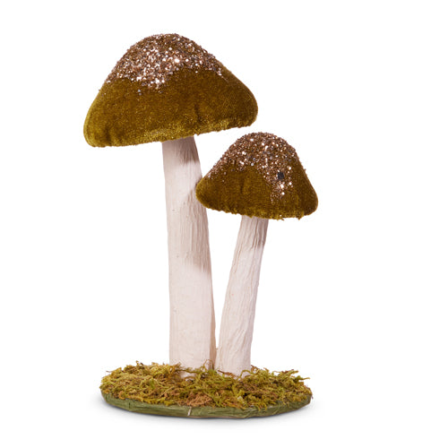 Glitter Mushroom Duo Cluster