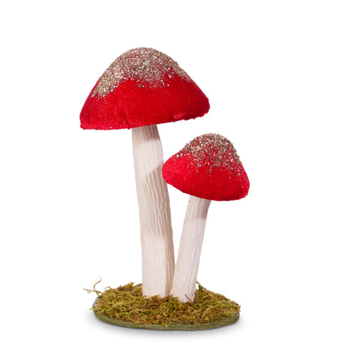 Glitter Mushroom Duo Cluster