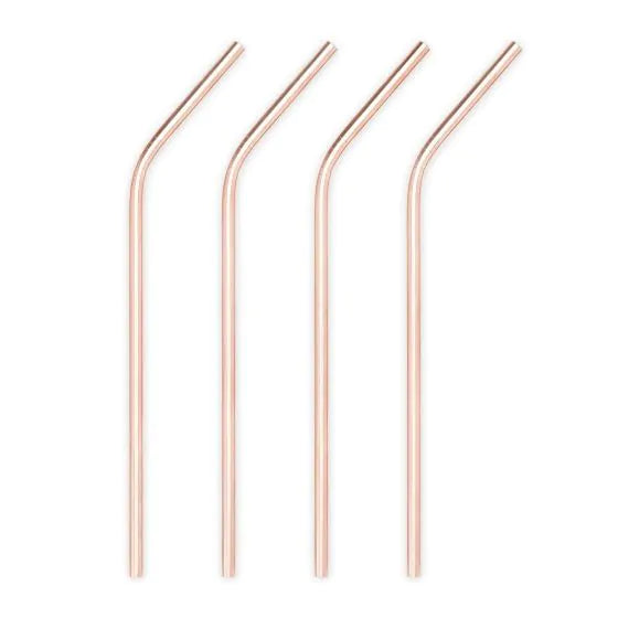 Copper Cocktail Straws Set