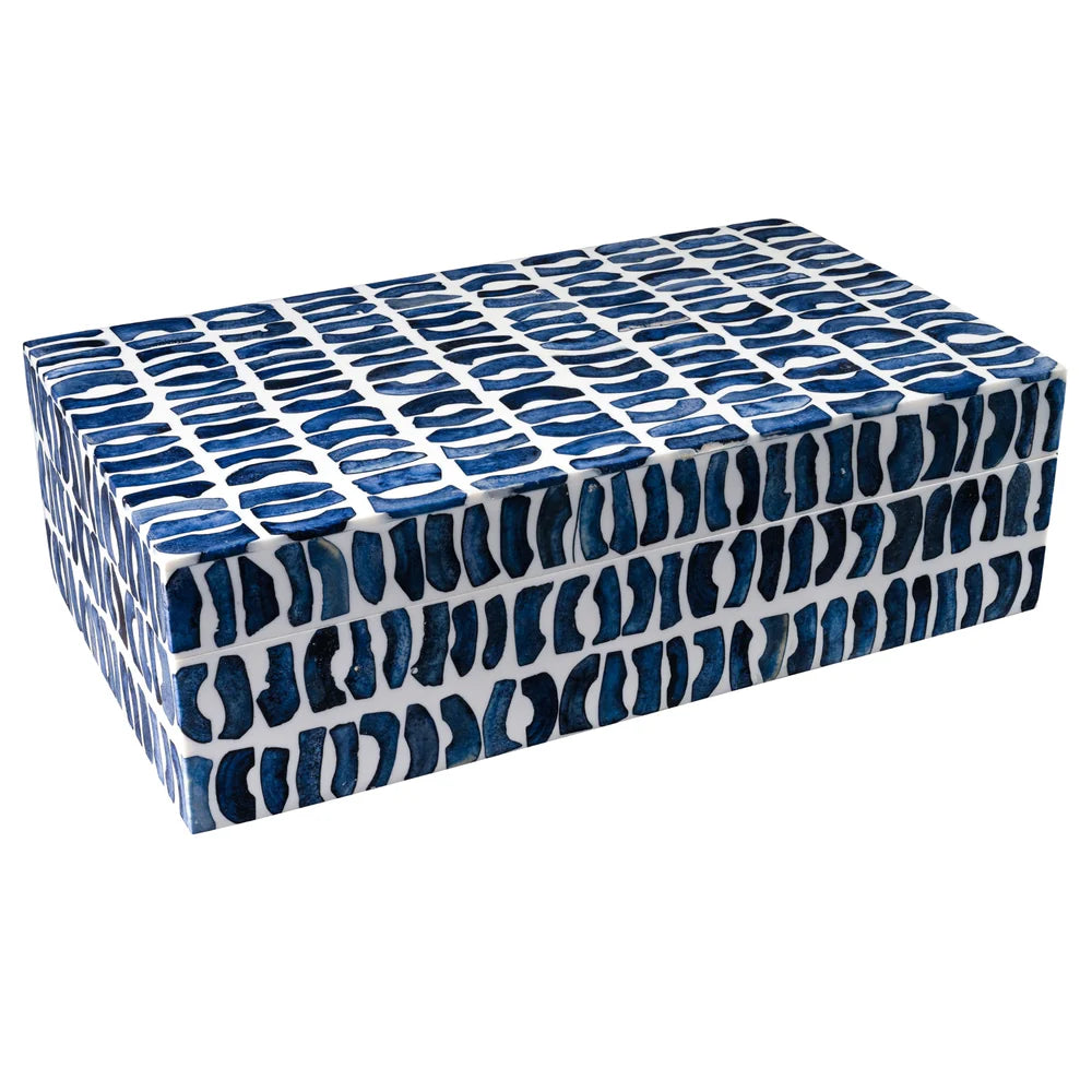 Navy Blue Bone Inlay Decorative Box