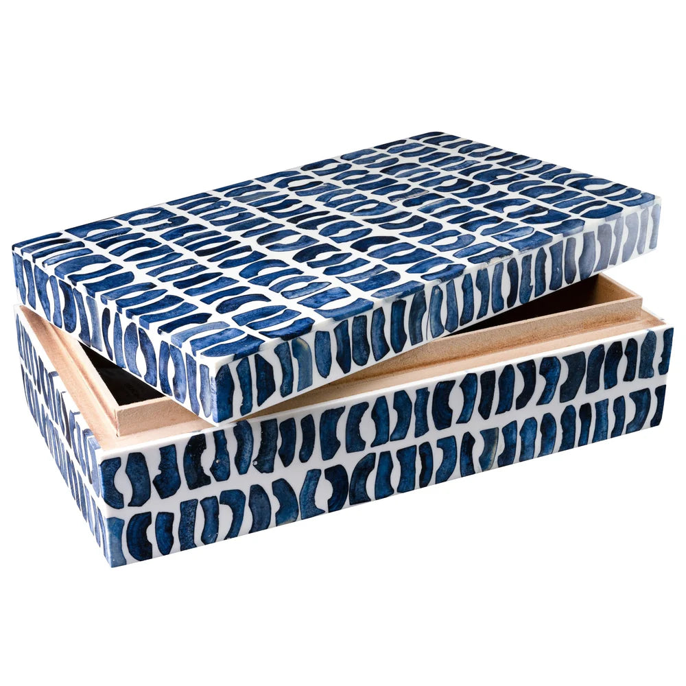 Navy Blue Bone Inlay Decorative Box