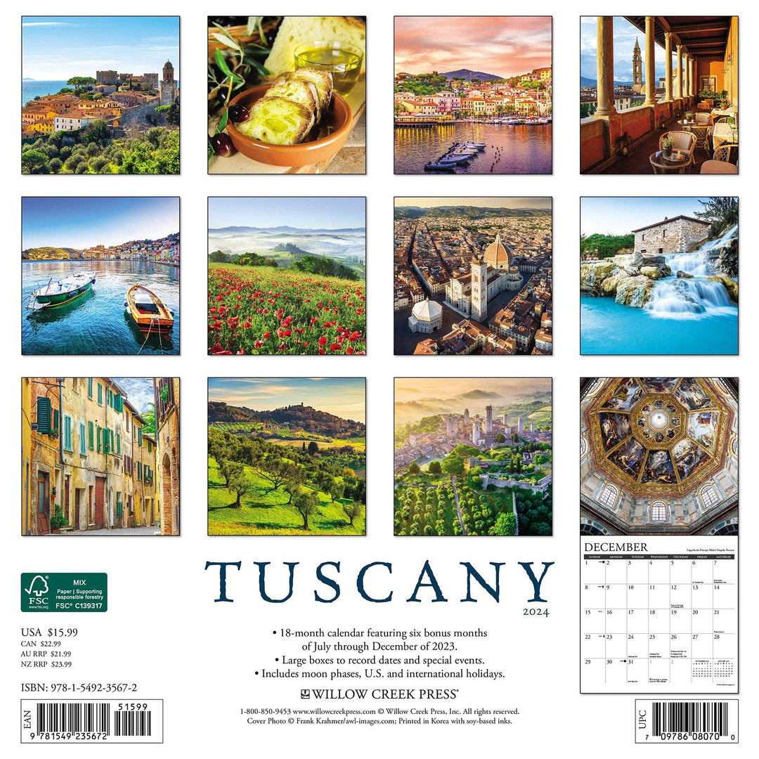 Tuscany 2024 Wall Calendar