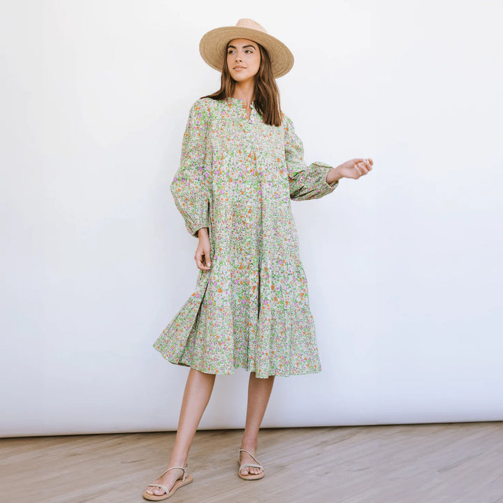 Sunshine Tienda - Anna Dress - Key Lime Flower