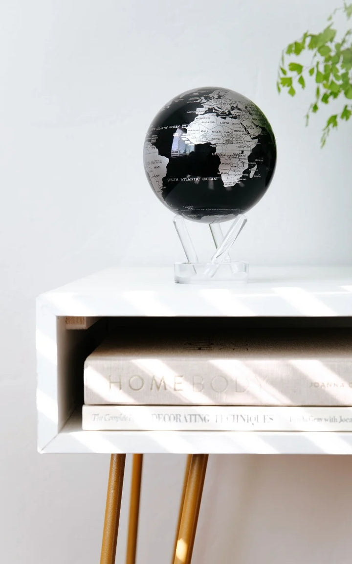 Mova Globes - Black and Silver Revolving Globe