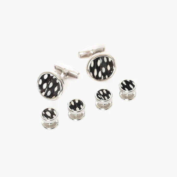 Brackish - Bear Cufflink & Studs Set - Rhodium Plated