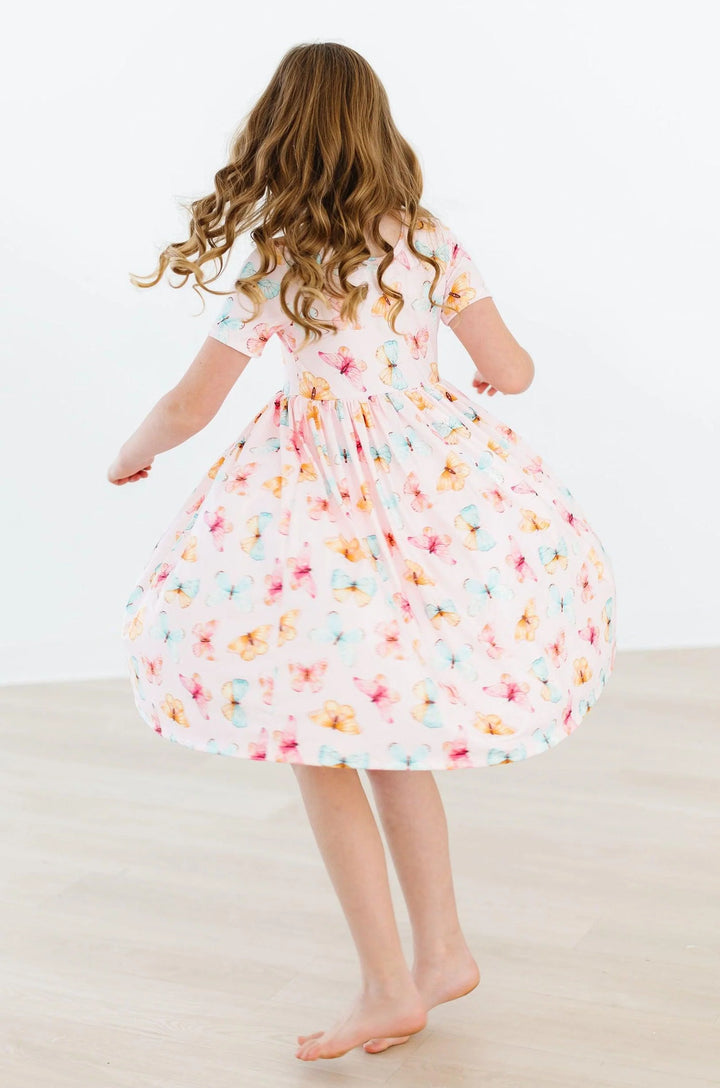 Mila & Rose - Girl's Butterfly Kisses Short-Sleeve Twirl Dress