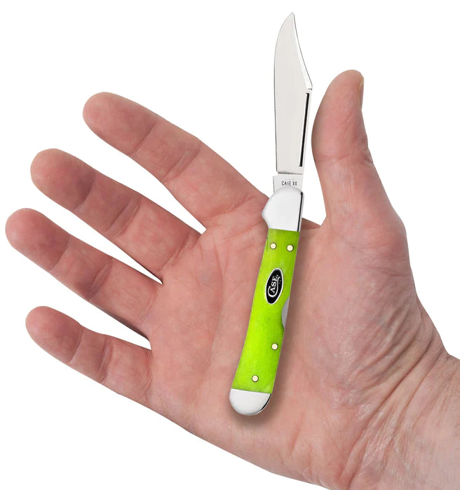 Case Knives - Smooth Green Apple Bone Mini Copperlock Knife