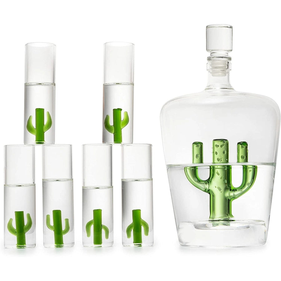 The Wine Savant - Cactus Decanter and Shot Glass Set