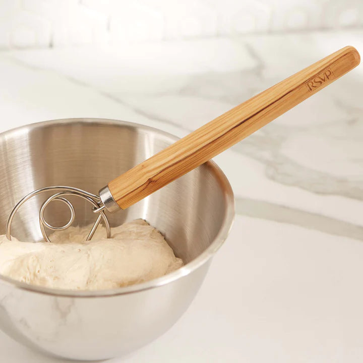 Olivewood Dough Whisk