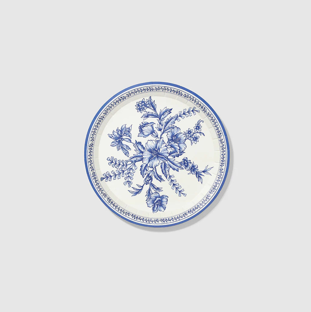 French Toile Large Paper Plates