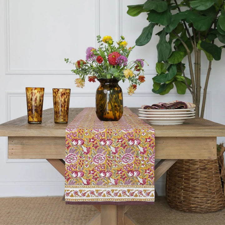 Pomegranate Inc. - Pomegranate Garden Table Runner - Plum & Ochre