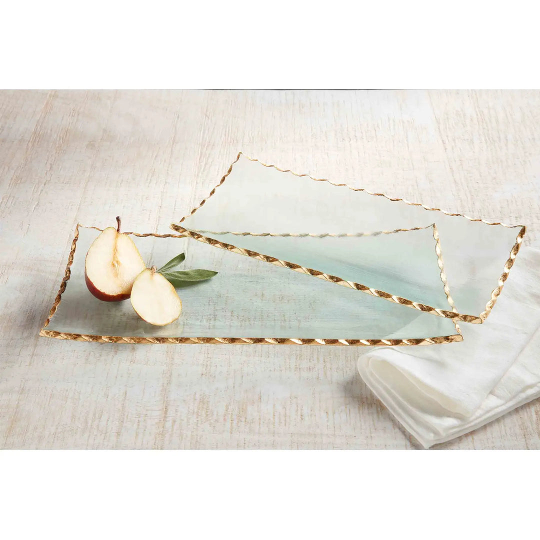 Gold Edge Glass Tray