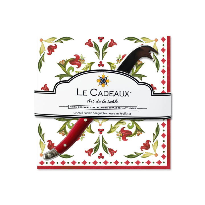 Le Cadeaux - Cocktail Napkin & Cheese Knife Gift Set - Vischio