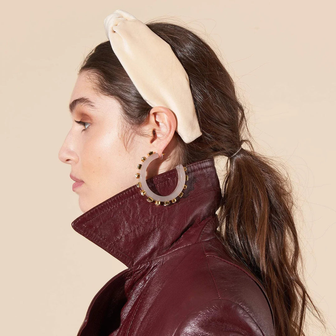 Lele Sadoughi - Velvet Knotted Headband - Latte