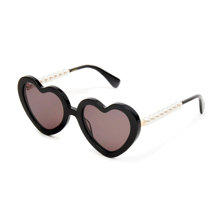 Lele Sadoughi - Pearl Sweetheart Sunglasses - Jet