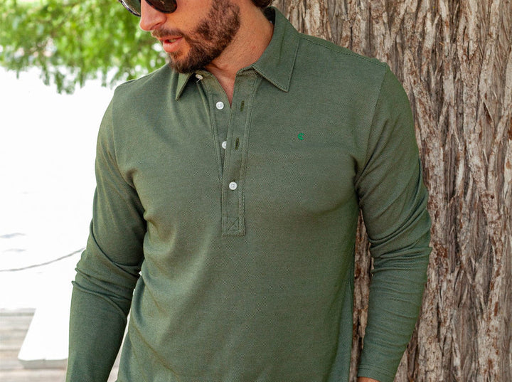 Criquet - Long Sleeve Range Polo - Olive