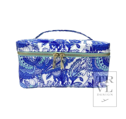 TRVL Design - Luxe Gloss Top Handle Travel Case - Blue Paisley