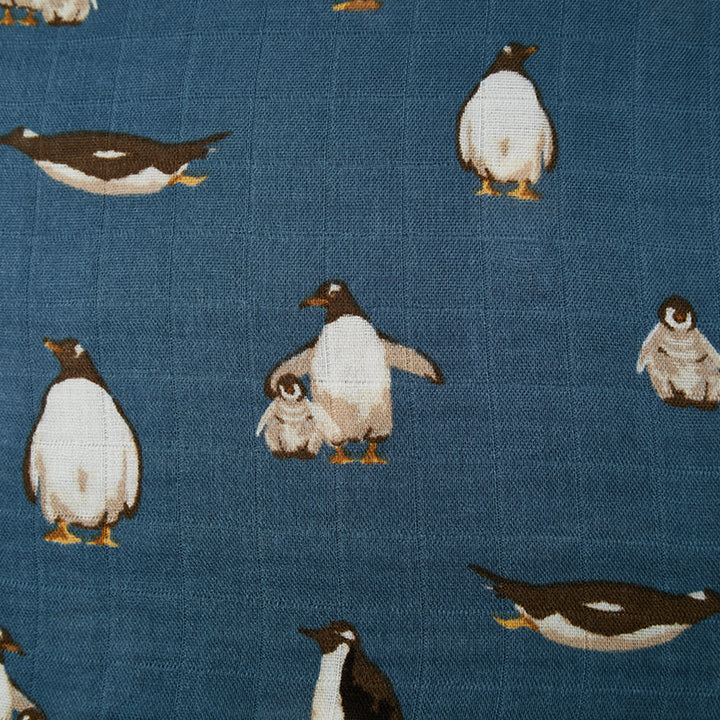 Milkbarn Penguins Bamboo Burp Cloth