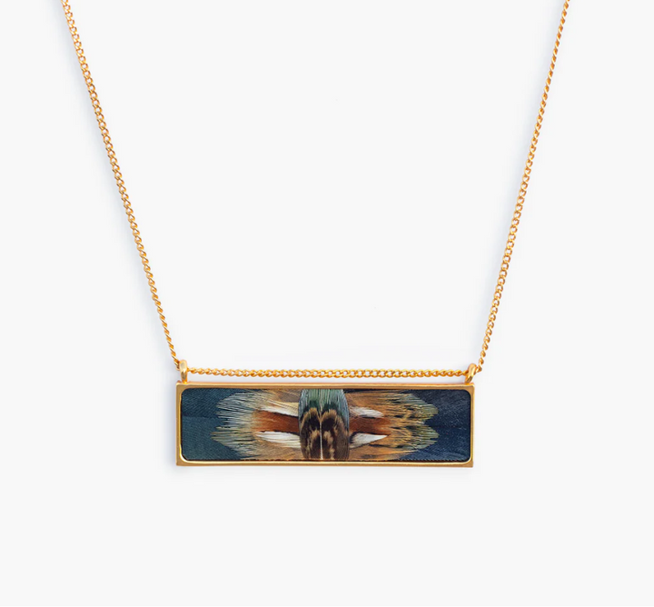 Brackish - Dall Feather Bar Necklace