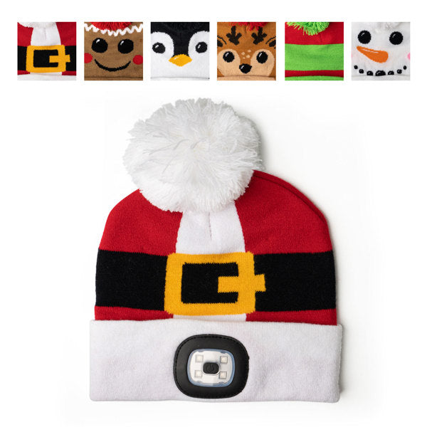 NightScope - Kid's Christmas LED Pom Beanie Hat