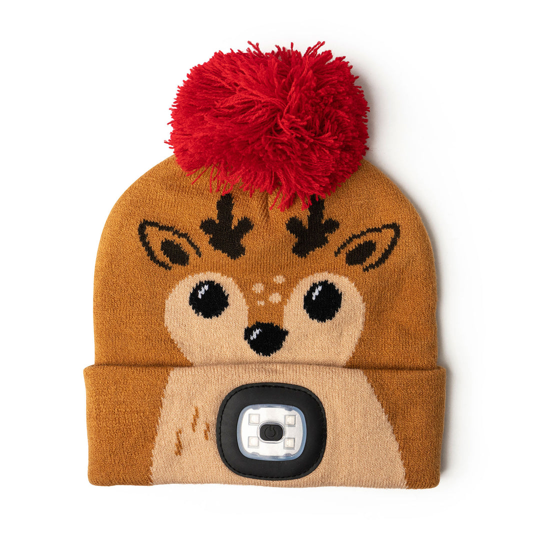 NightScope - Kid's Christmas LED Pom Beanie Hat