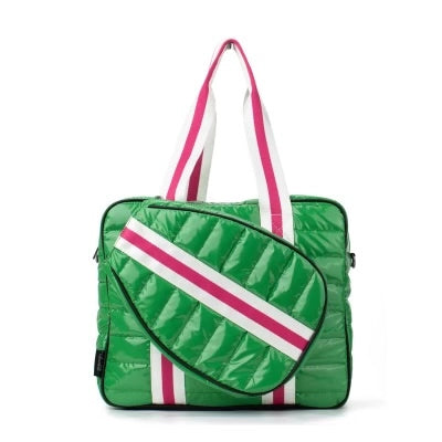 Green and Pink Puffer Pickle Ball Tote