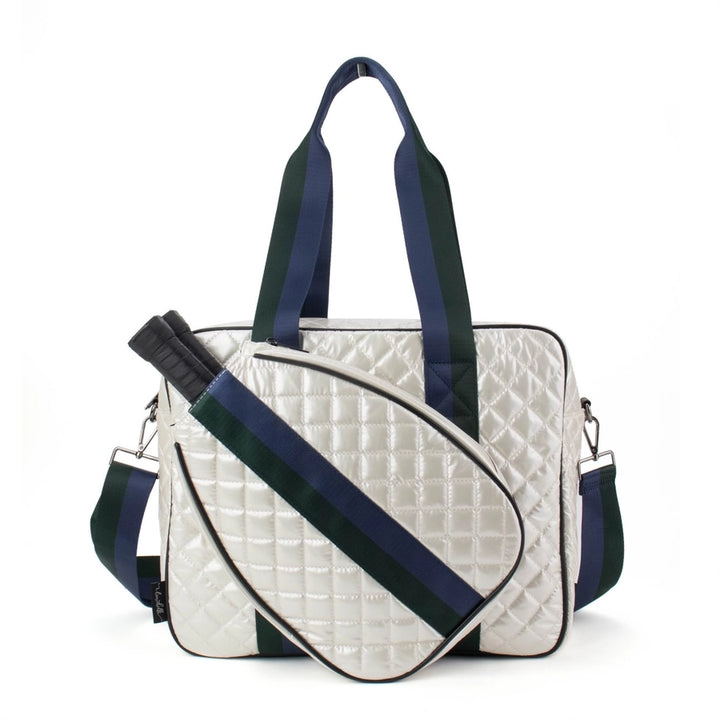 Pearl and Blue Puffer Pickle Ball Tote