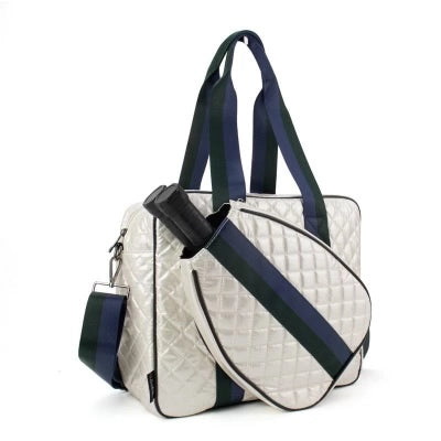 Pearl and Blue Puffer Pickle Ball Tote