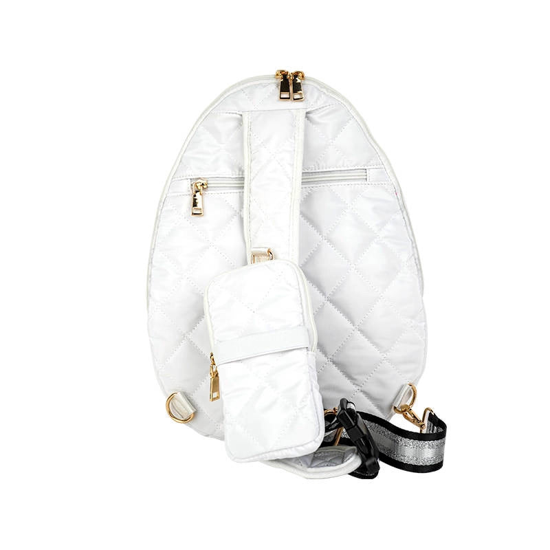 White Puffer Pickle Ball Sling Bag