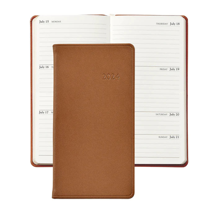 Pocket Daily 2024 Datebook - British Tan