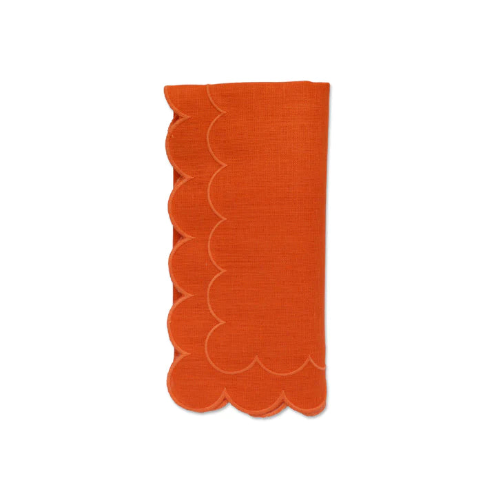 Chefanie - Scalloped Dinner Napkin - Orange