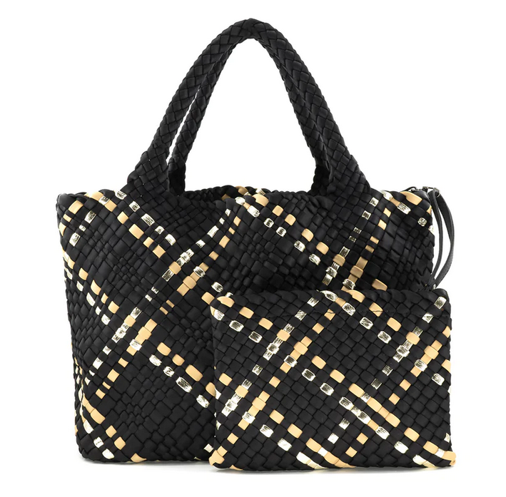 Woven Metallic Tote Bag