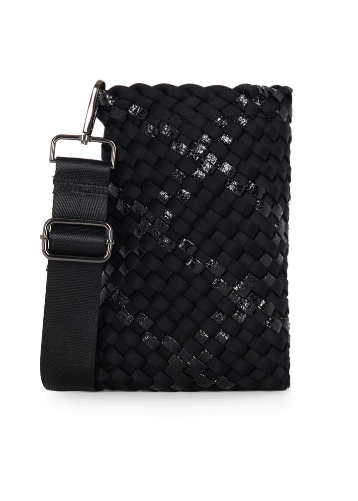 Shay Noir Woven Phone Bag