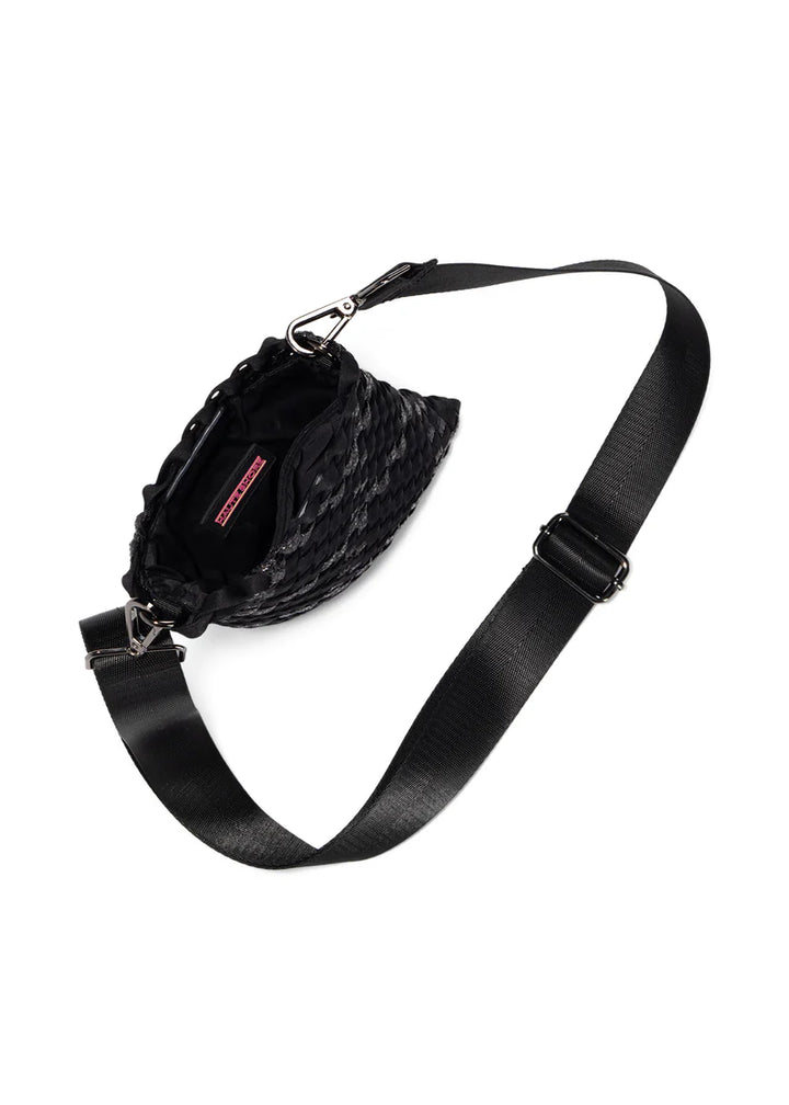 Shay Noir Woven Phone Bag